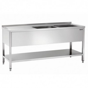 Iegremdējama mazgātava ar nolaižamu plauktu pa kreisi - 700 x 1800 mm