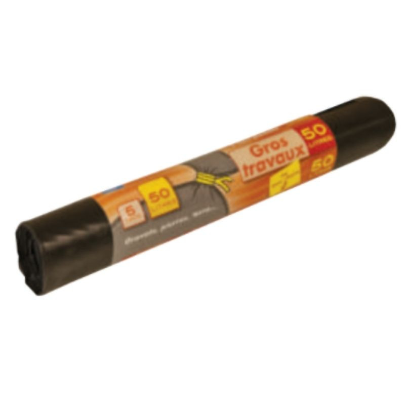 Lielo darbu atkritumu maisi - 50 L - 5 gabali komplektā