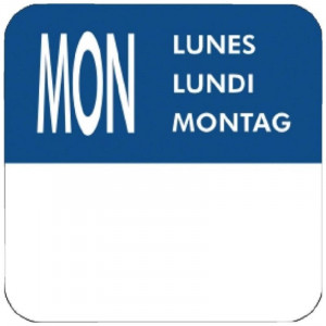 Nedēļas dienu etiķešu komplekts - 7 rullīši pa 1000 - Vogue - Fourniresto