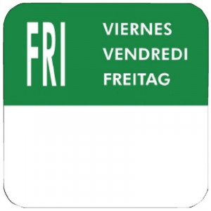 Nedēļas dienu etiķešu komplekts - 7 rullīši pa 1000 - Vogue - Fourniresto