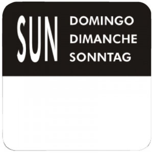 Nedēļas dienu etiķešu komplekts - 7 rullīši pa 1000 - Vogue - Fourniresto