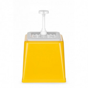Mērces izdalītājs ar sūkni - dzeltena - 2,5 L - Hendi
