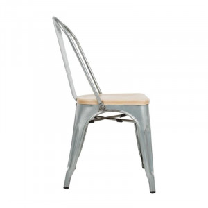 Krēsli no tērauda ar koka sēdekli - 4 gabali - Bolero