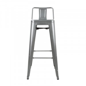 Augsti krēsli no pelēka metāla ar atzveltni - 4 gabali - Bolero