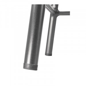 Zemās kājas ar koka sēdekli - pelēka metāla - 4 gabali - Bolero