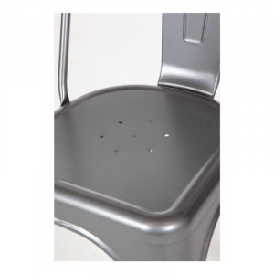 Krēsli no pelēka metāla - 4 gabali - Bolero