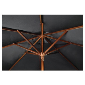 Melnā apaļā pludmales lietussargā Ø 2,5 m - Bolero - Fourniresto