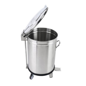 Tērauda atkritumu tvertne ar pedāli - 100 L - Dynasteel