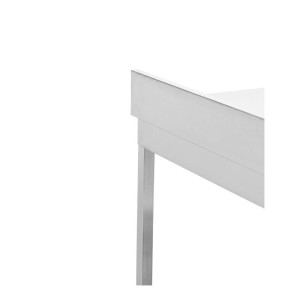 Nerūsējošā tērauda galds ar aizmugurējo paneli un plauktu Dynasteel - Izturīgs un praktisks